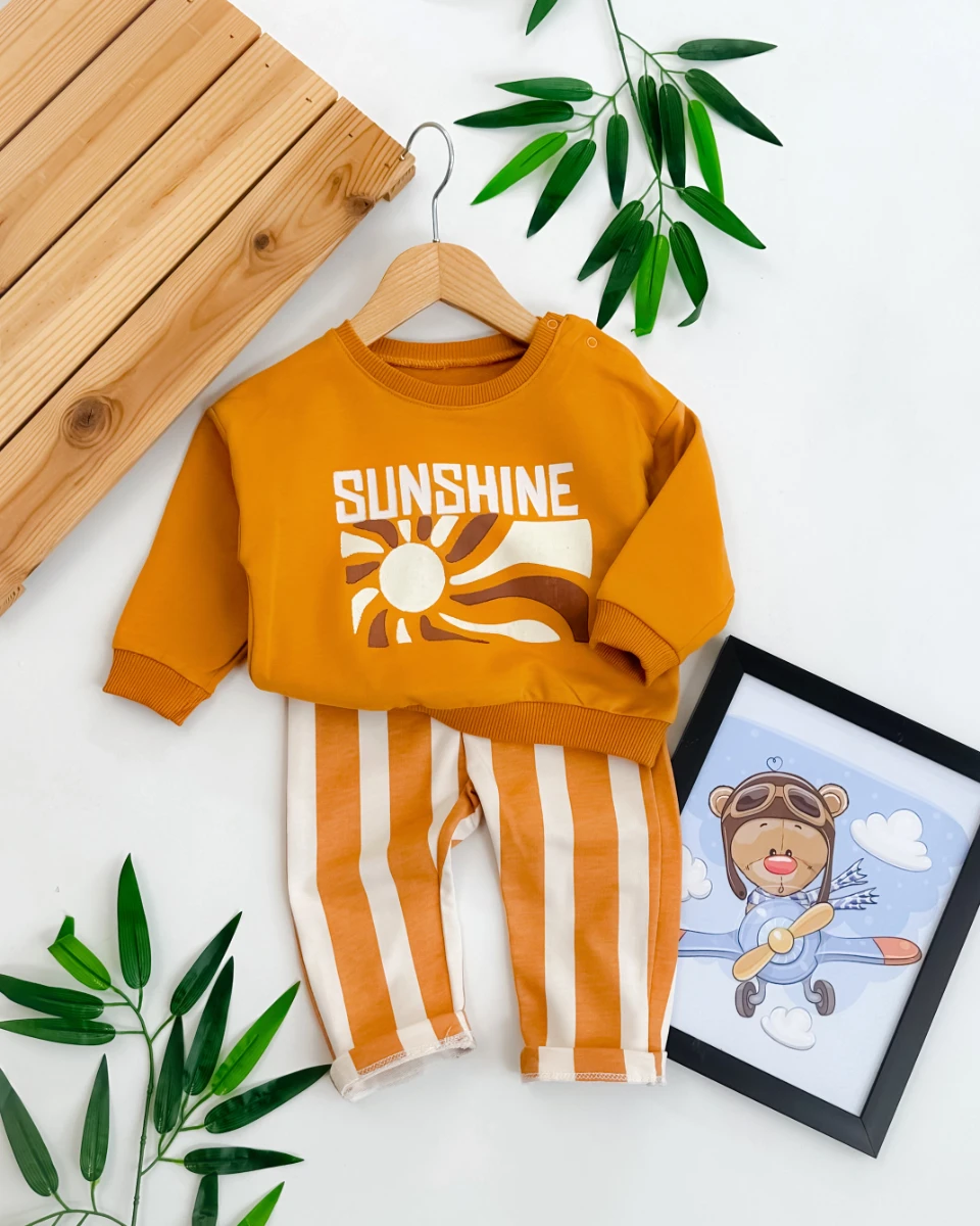 Sunshıne baskı detaylı mevsimlik 2li bebe takım