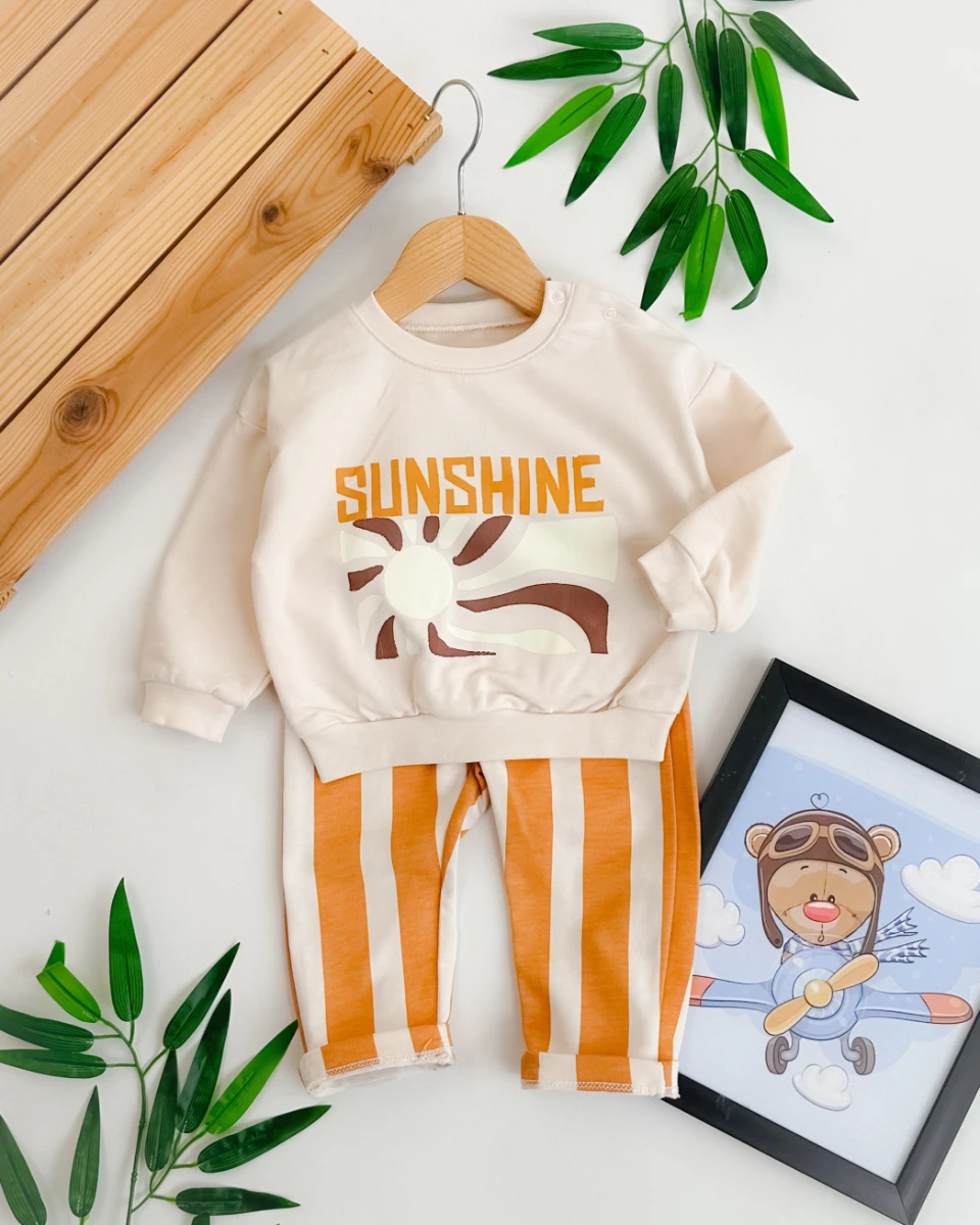 Sunshıne baskı detaylı mevsimlik 2li çocuk takım