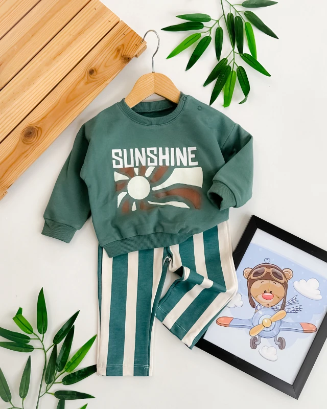 Sunshıne baskı detaylı mevsimlik 2li çocuk takım