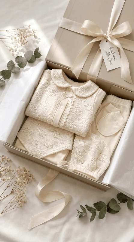 Zarif dantel detaylı premium yenidoğan kız bebe 5li set