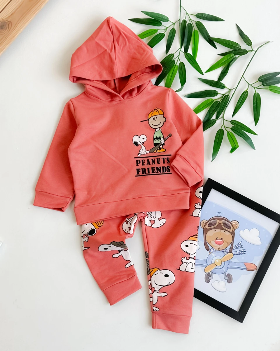 Peatnuss kapüşonlu mevsimlik 2li çocuk takım