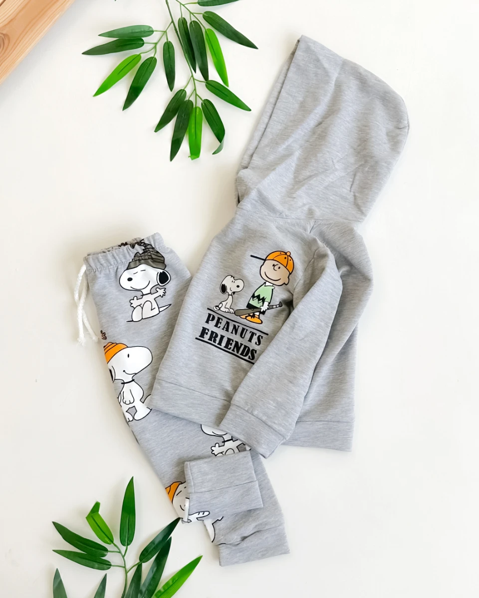 Peatnuss kapüşonlu mevsimlik 2li çocuk takım