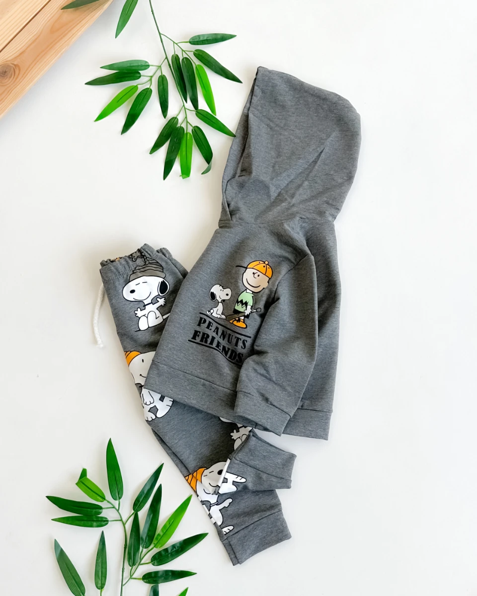 Peatnuss kapüşonlu mevsimlik 2li çocuk takım