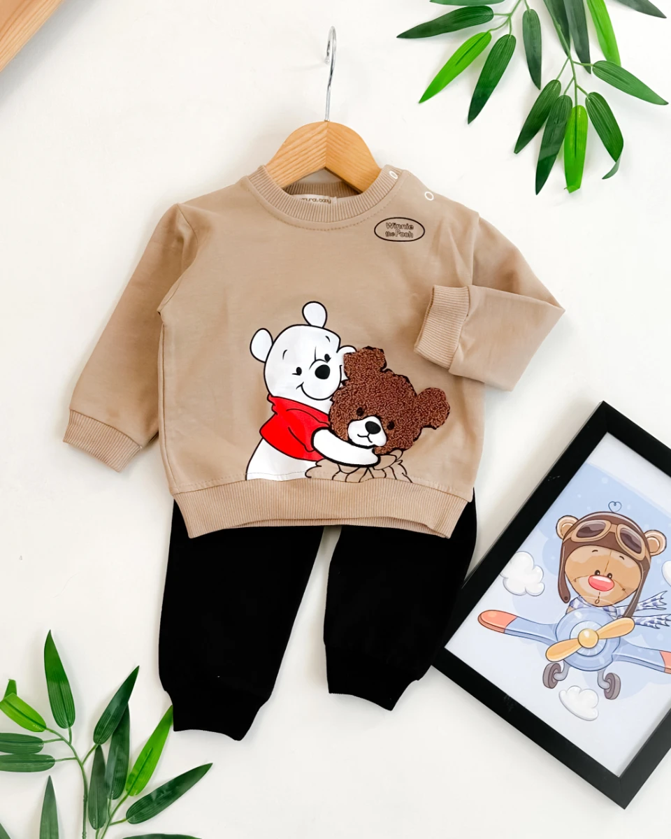 Poo ve ayıcık arkadaşı mevsimlik 2li erkek bebe takım