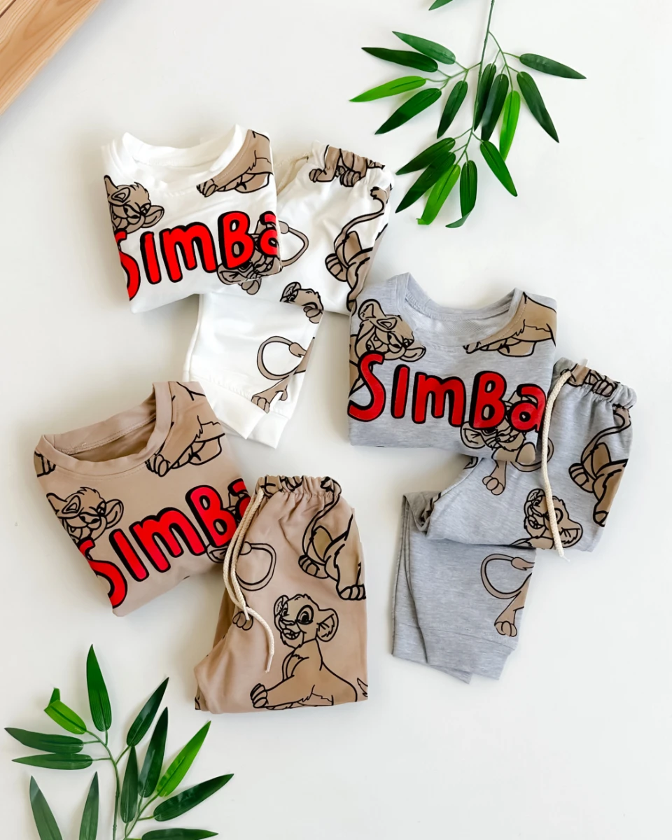 Simba tiger baskılı mevsimlik 2li çocuk takım