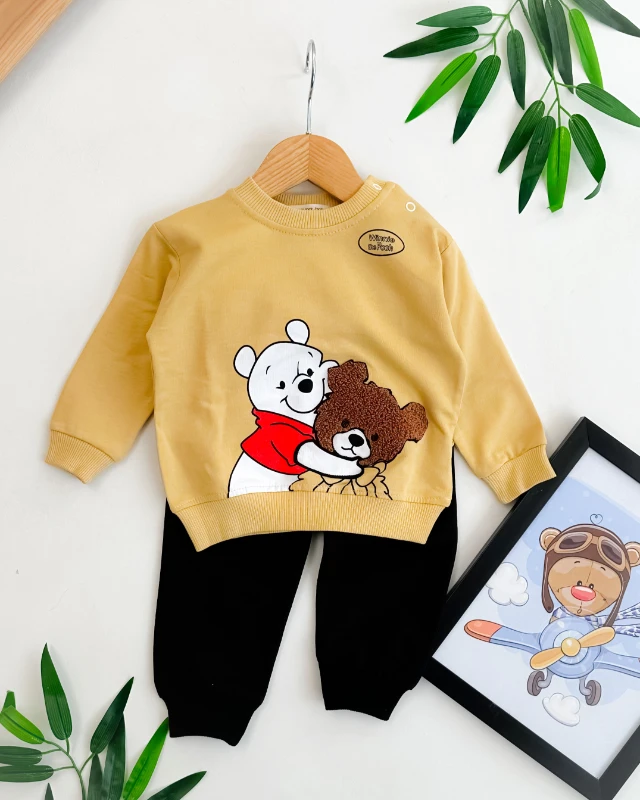 Poo ve ayıcık arkadaşı mevsimlik 2li erkek bebe takım