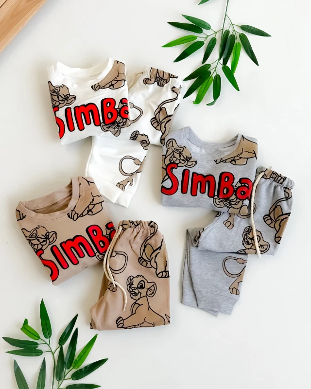 Simba tiger baskılı mevsimlik 2li çocuk takım