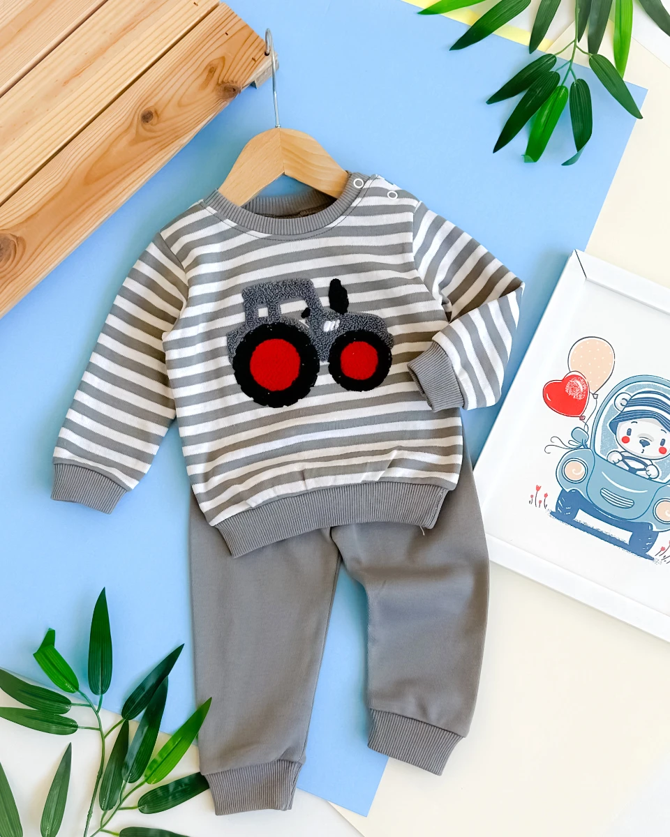 Traktör punch omuzdan çıtçıtlı mevsimlik 2 parça takım