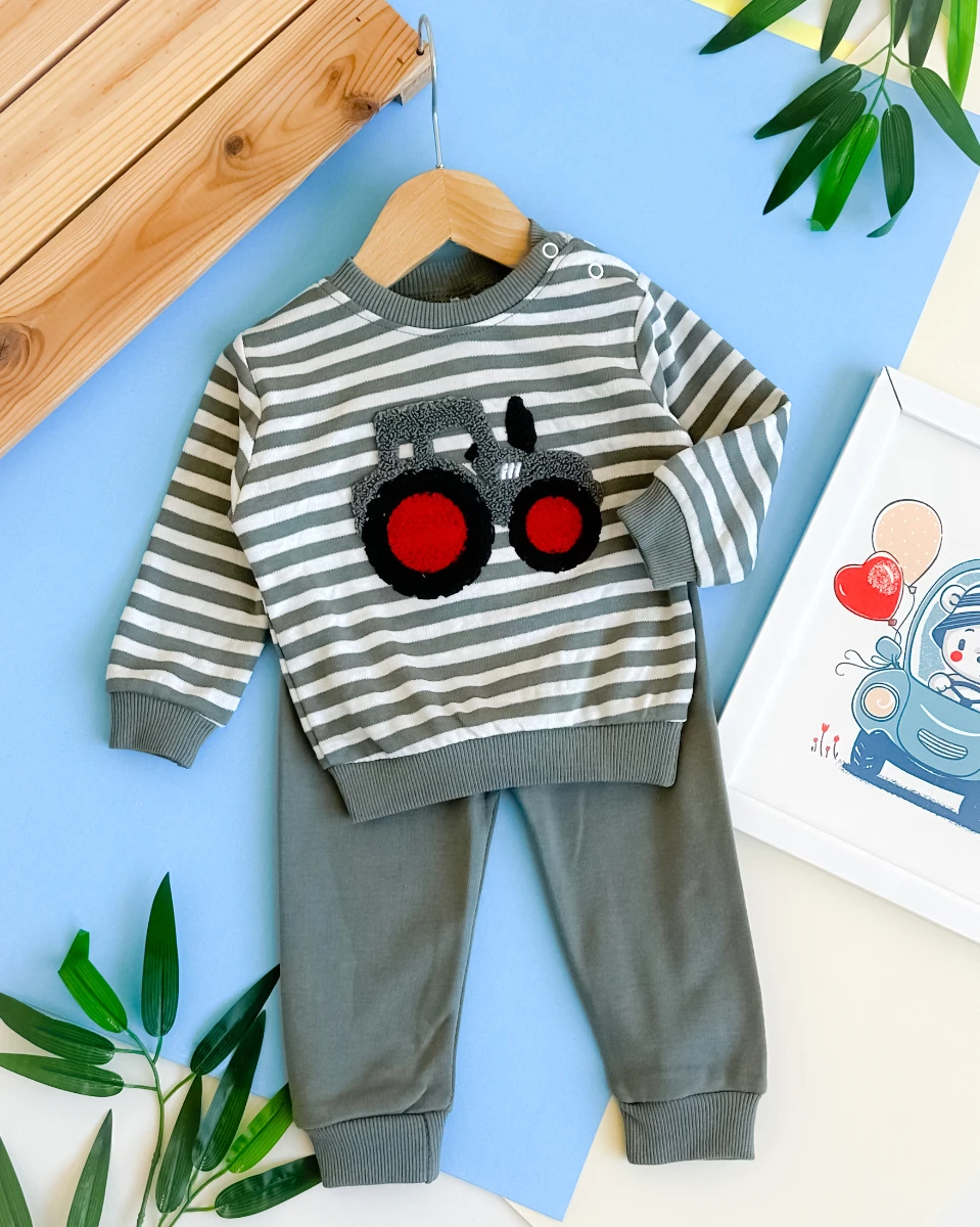 Traktör punch omuzdan çıtçıtlı mevsimlik 2 parça takım