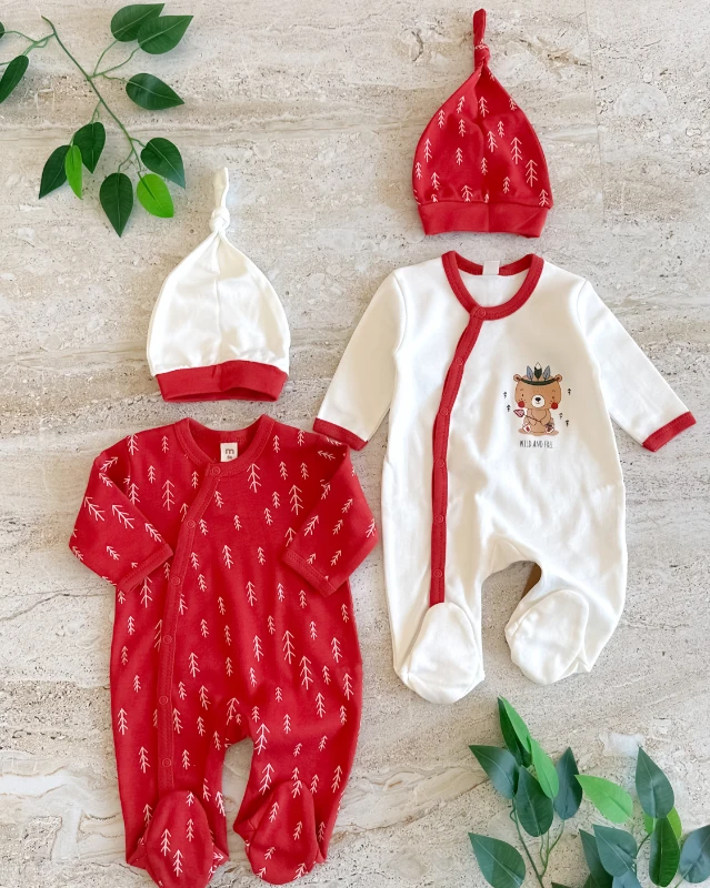 Wild and free boydan çıtçıtlı mevsimlik penye 4 parça tulum set 
