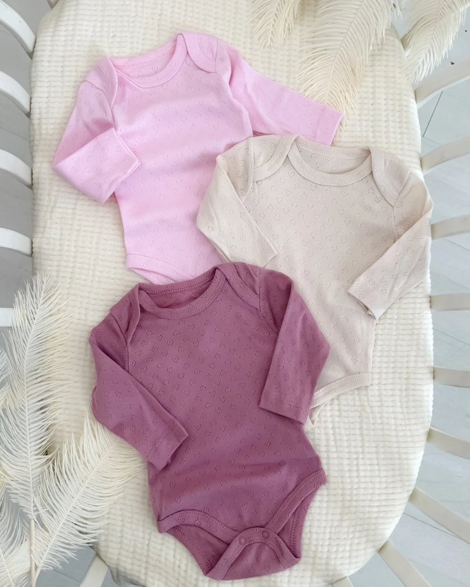 Klimalı ince 3lü kız bebe çıtçıtlı badi 