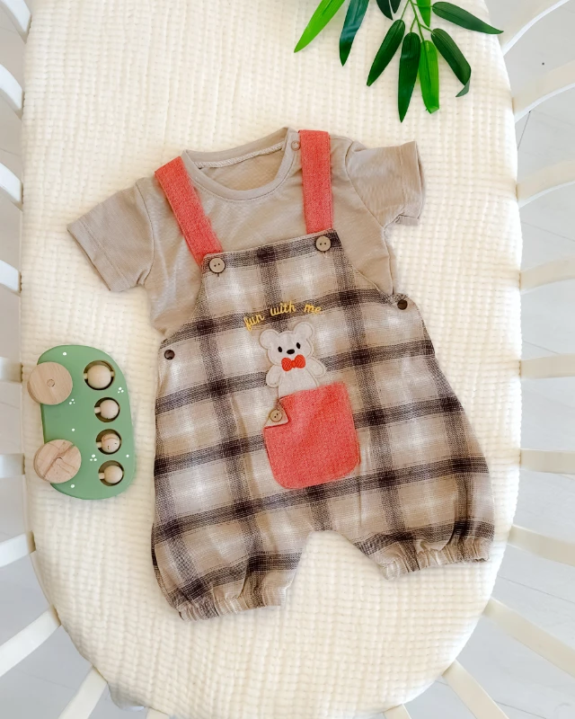 Fun with me yazlık erkek 2li salopet takım