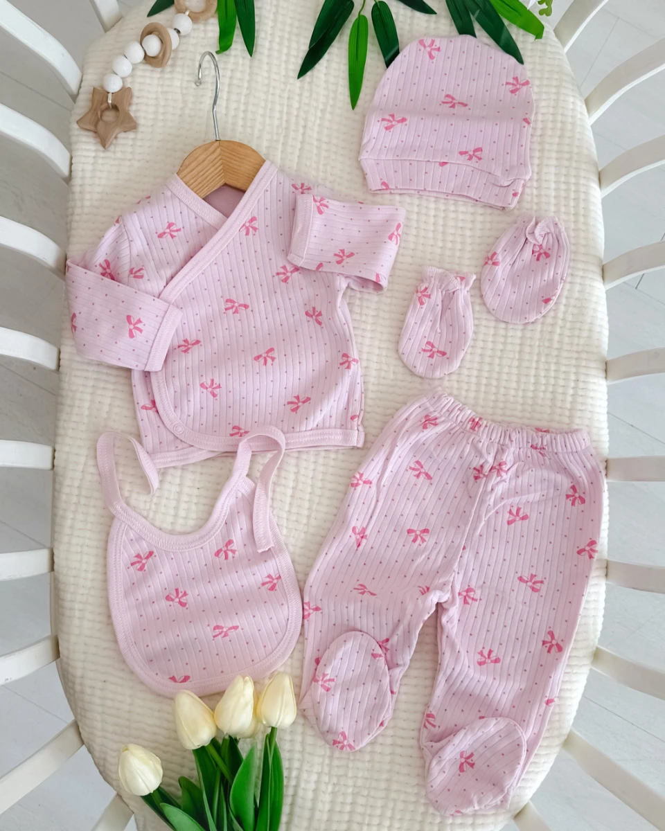 Fiyonk Puantiye desen kız 5li hastane çıkışı