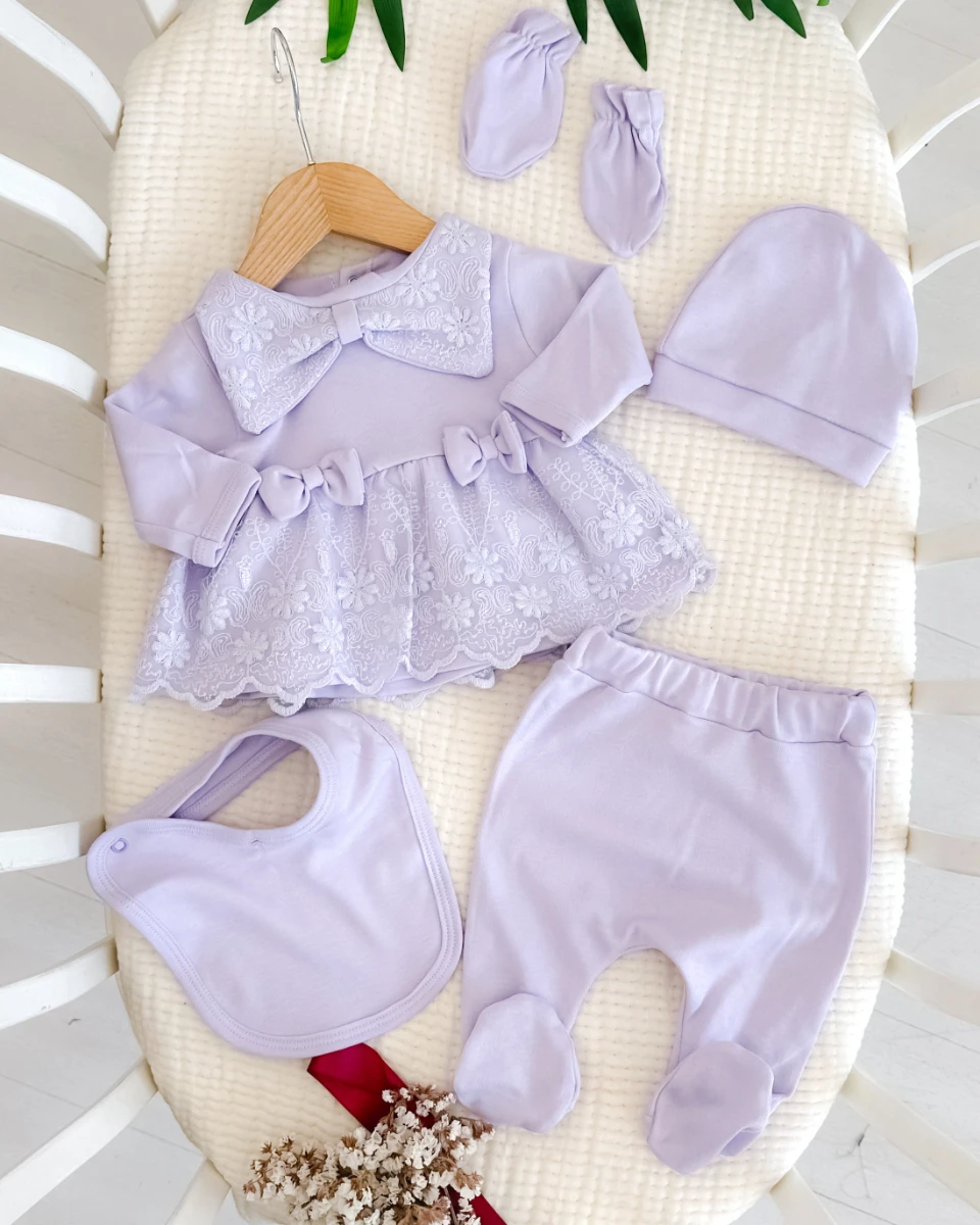 Meva fiyonk detaylı premium yenidoğan kız hastane çıkışı