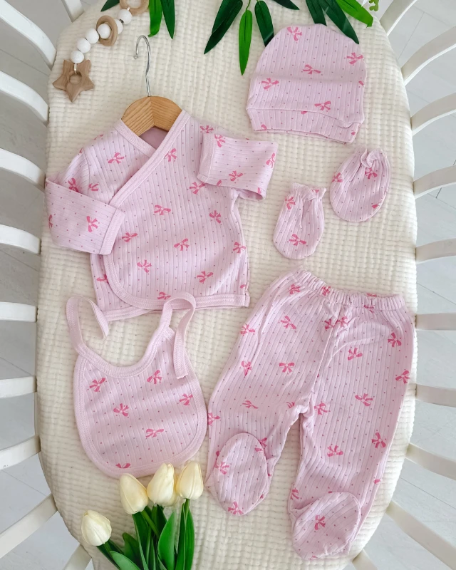 Fiyonk Puantiye desen kız 5li hastane çıkışı