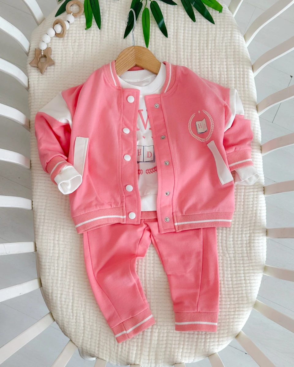 Kolej hırkalı mevsimlik kız bebe takım