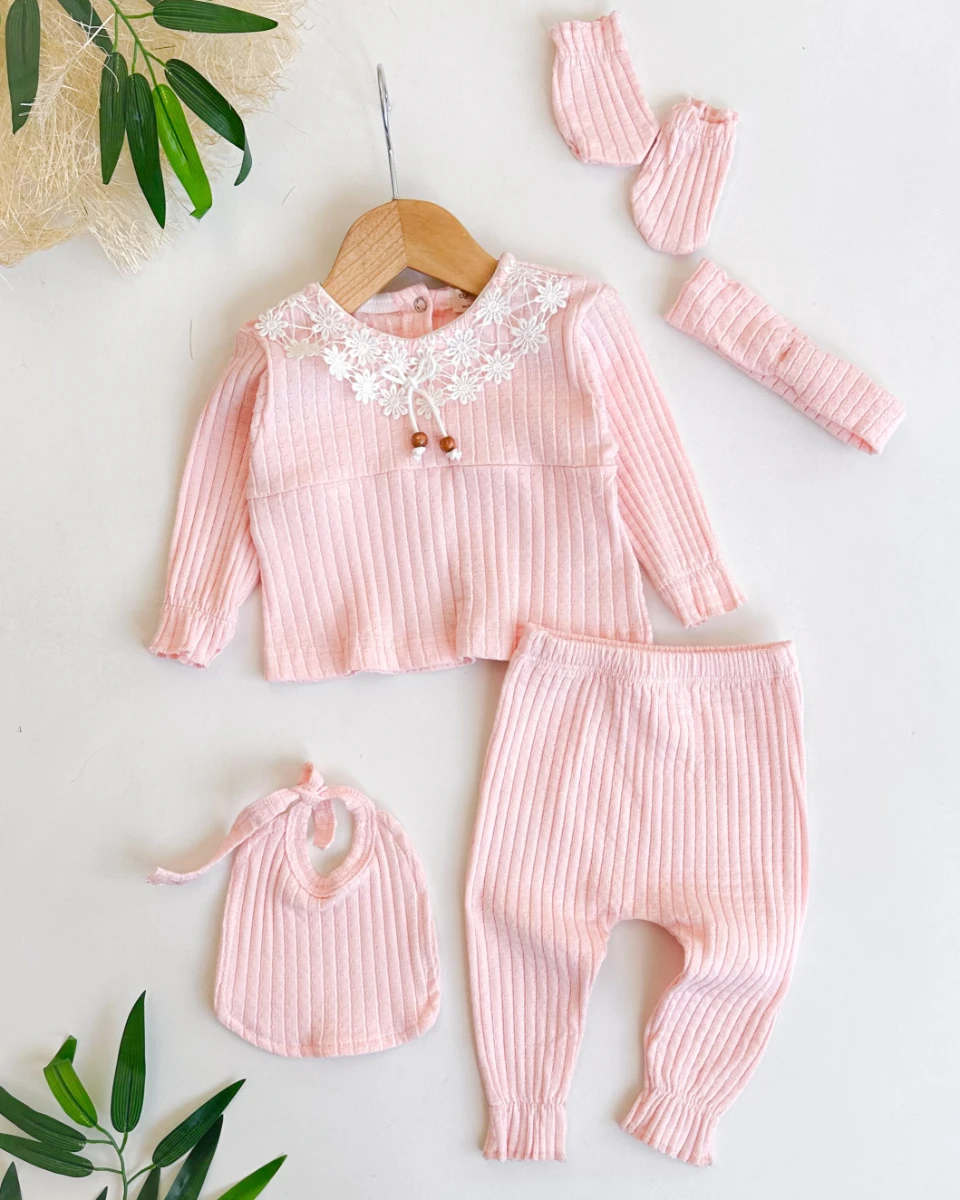 Papatya fisto yaka detaylı yenidoğan kız 5li hastane çıkışı