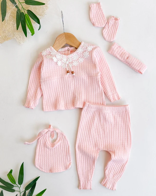 Papatya fisto yaka detaylı yenidoğan kız 5li hastane çıkışı