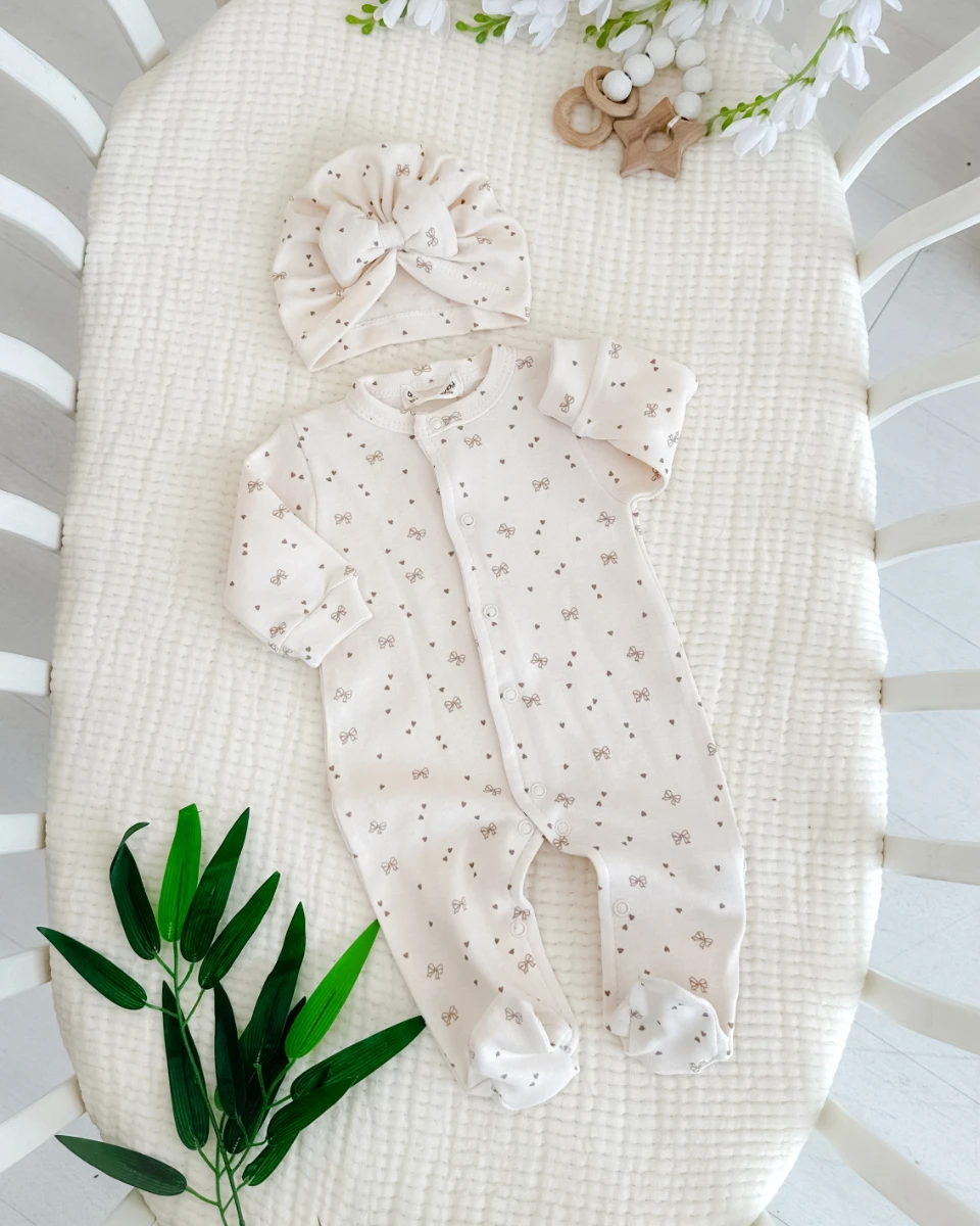 Masal dünyası boydan çıtçıtlı ayaklı mevsimlik penye kumaş yenidoğan 5li tulum set 