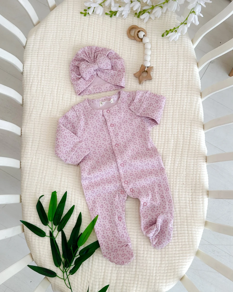 Masal dünyası boydan çıtçıtlı ayaklı mevsimlik penye kumaş yenidoğan 5li tulum set 