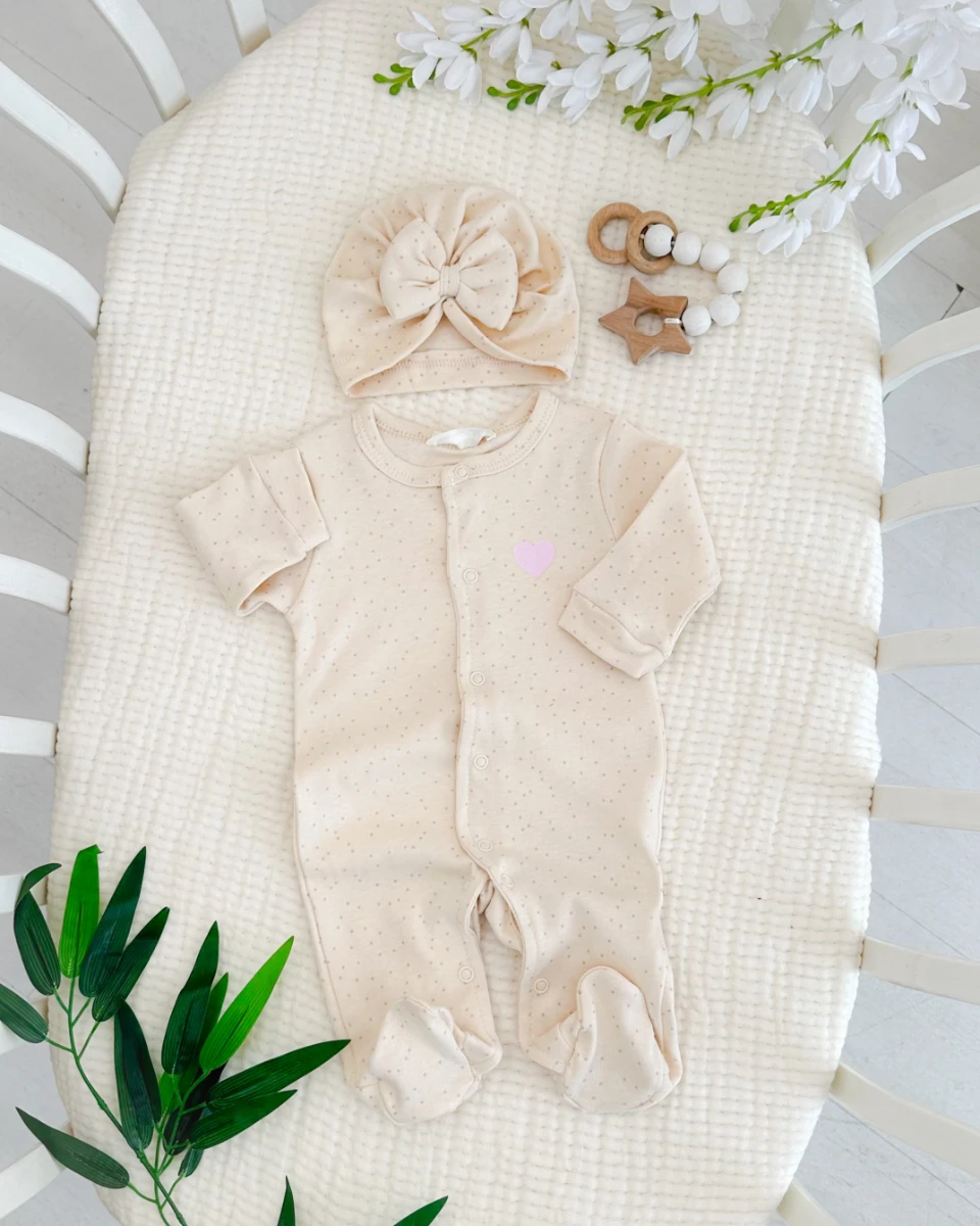 Renk cümbüşü boydan çıtçıtlı ayaklı mevsimlik penye kumaş yenidoğan 5li tulum set 