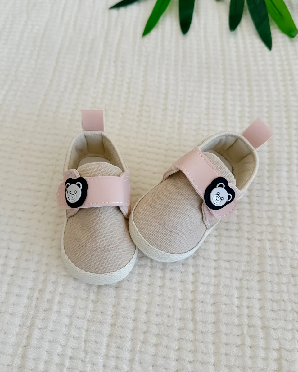 Sevimli ayıcık cırtlı iki renk kız bebek pappa