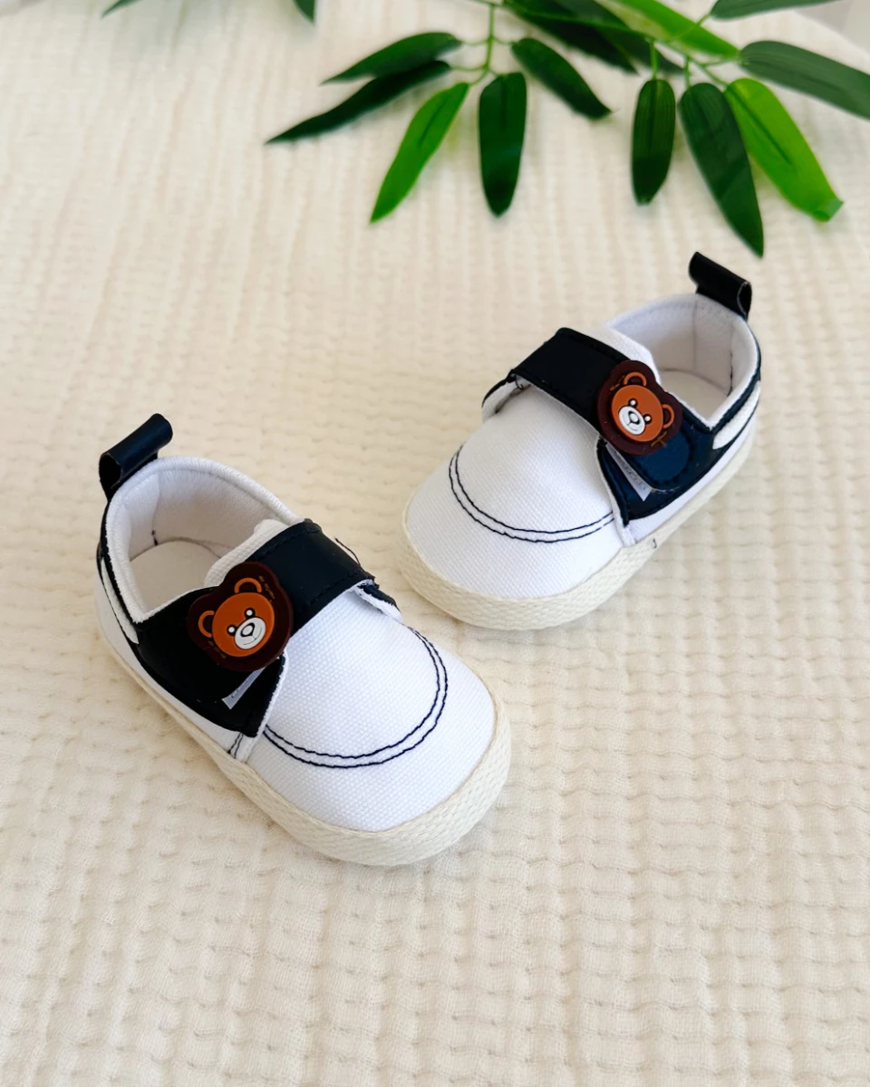 Sevimli ayıcık cırtlı iki renk erkek bebe pappa 