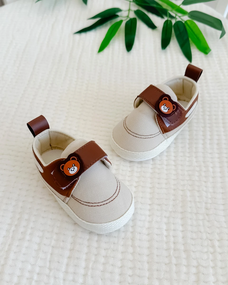 Sevimli ayıcık cırtlı iki renk erkek bebe pappa 