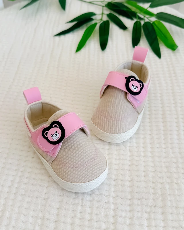 Sevimli ayıcık cırtlı iki renk kız bebek pappa