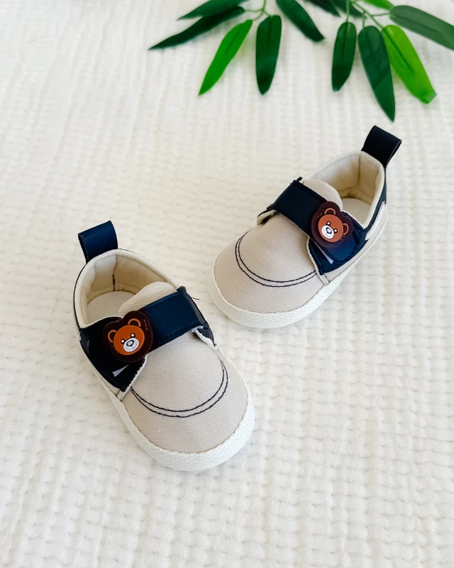 Sevimli ayıcık cırtlı iki renk erkek bebe pappa 