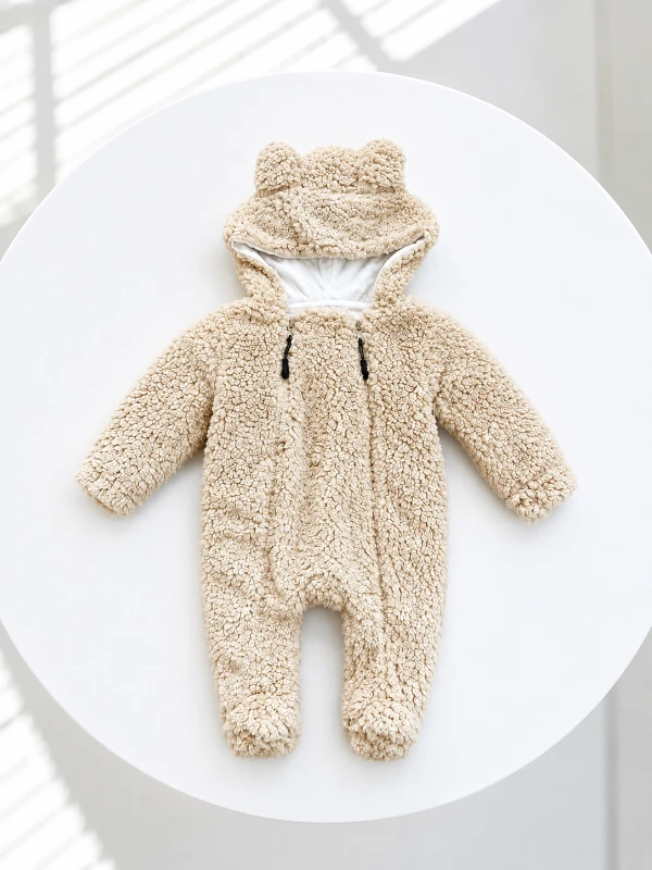 Kuzu welsoft içi astarlı dış giyim kışlık bebe tulum