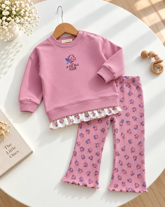 La plus belle fleur esnek taylı mevsimlik 2 parça takım  